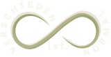 Logo: Grünes Unendlichkeitszeichen umgeben von hellgrünemText Verschieden ist normal